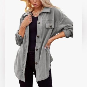 Merryfun Womens Flannel Shirt Jacket Button Down Long Sleeve Oversized Shacket